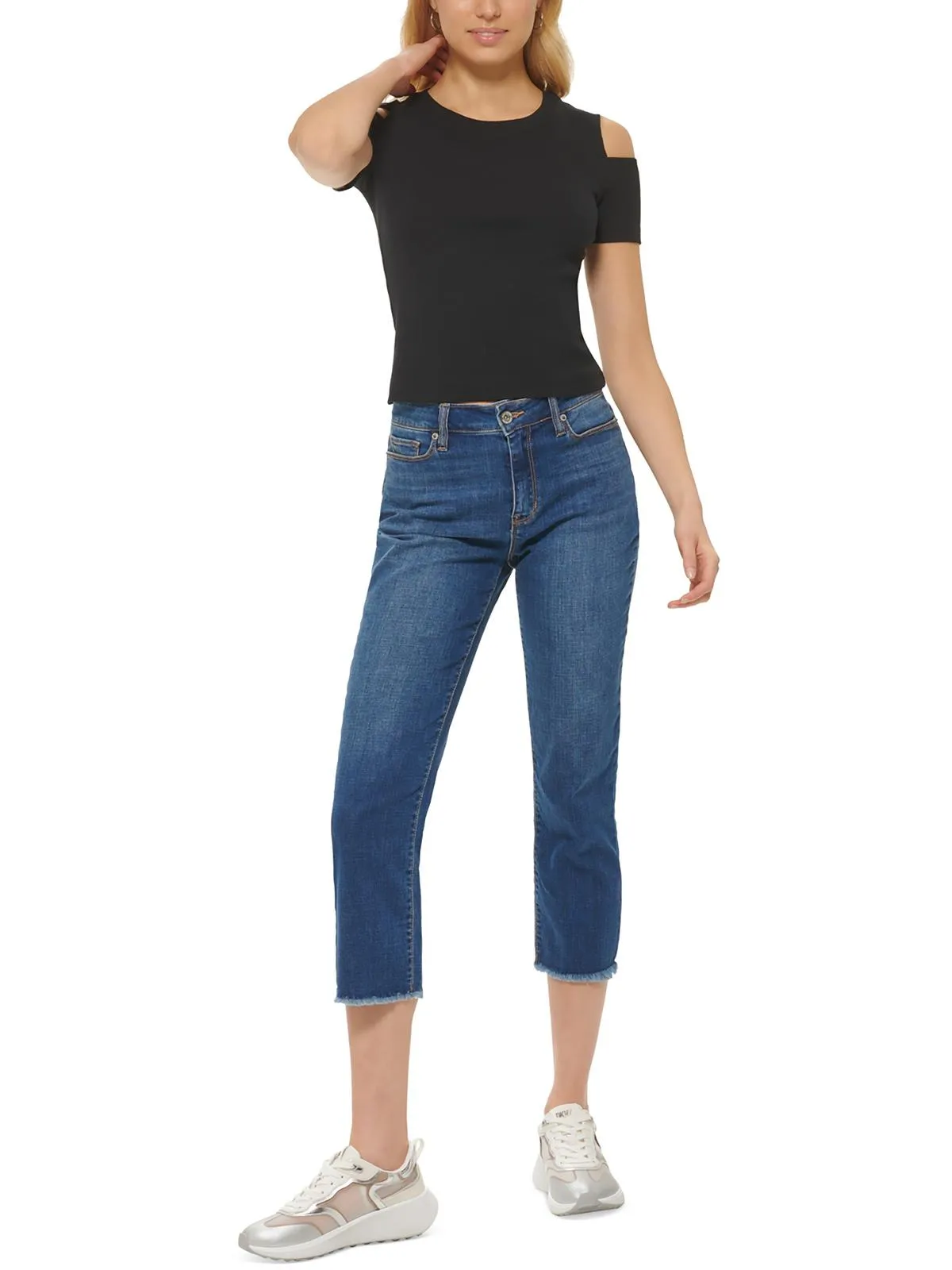 Womens Cut-Out Crewneck T-Shirt