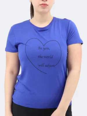 Women's Printed Sports T-Shirt,Blue