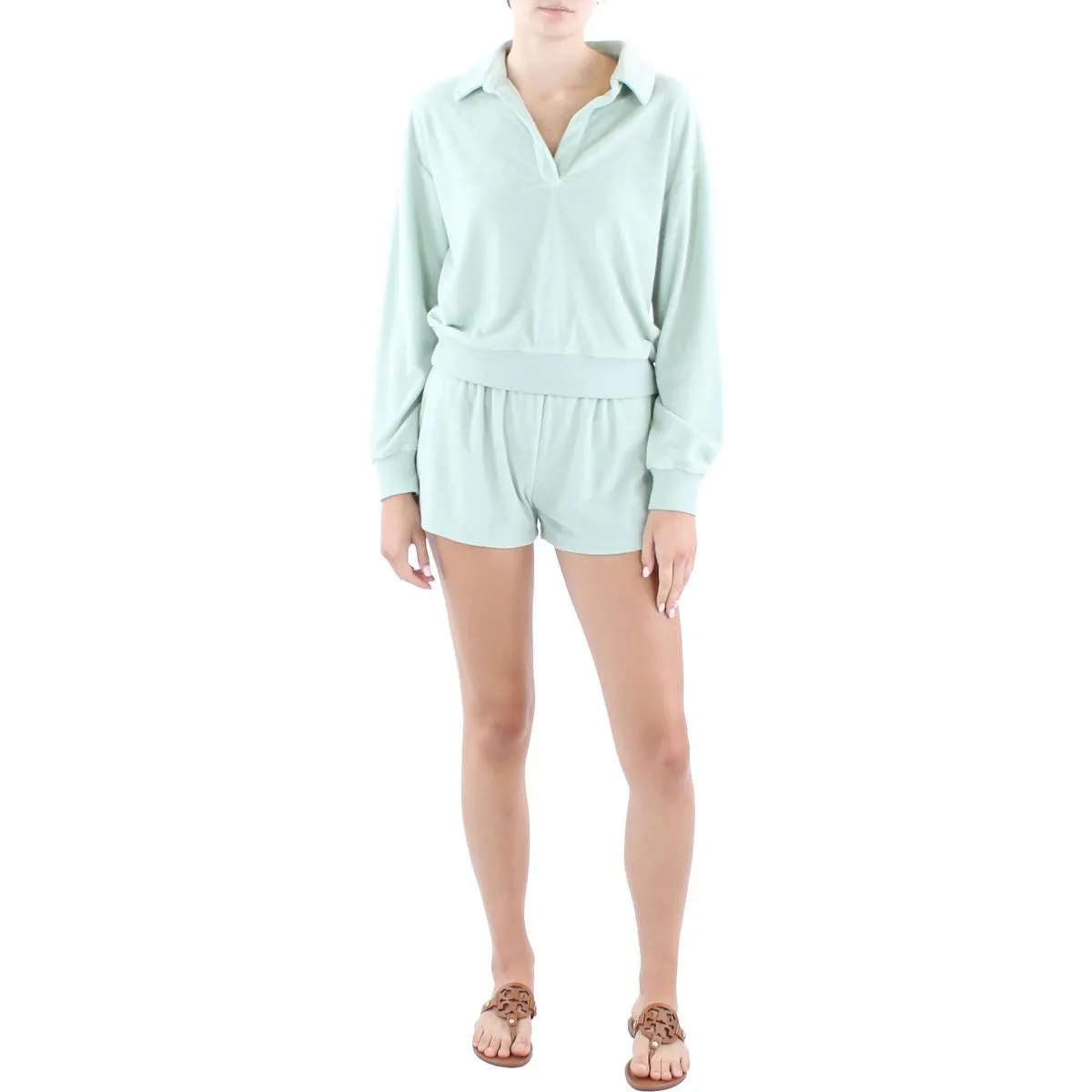 Womens Ribbed Trim  Cotton Sweatshirt