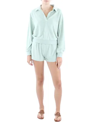 Womens Ribbed Trim  Cotton Sweatshirt