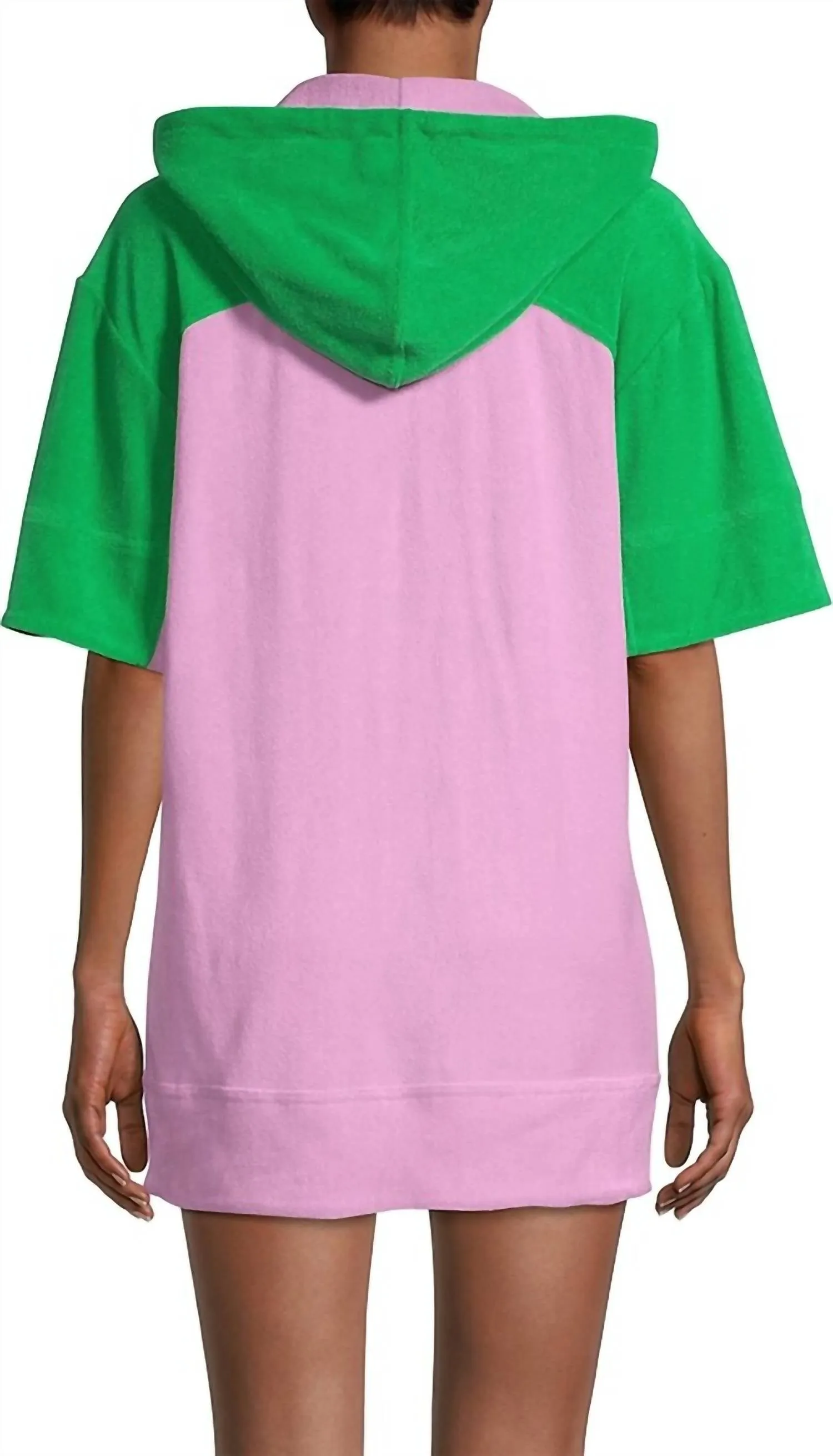 Women's Zip Hoodie Dress In Green