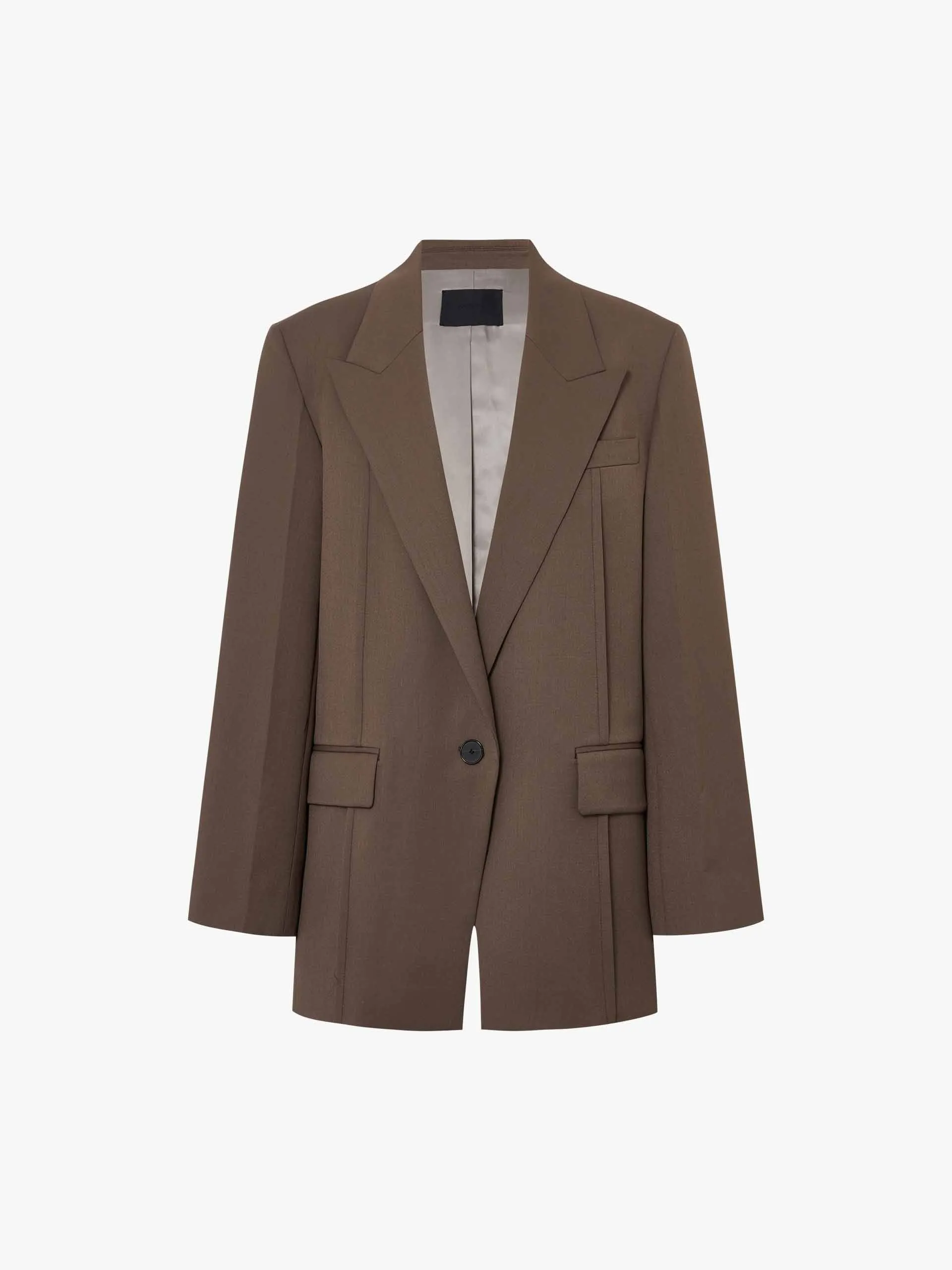 Wool Blend Structured Blazer