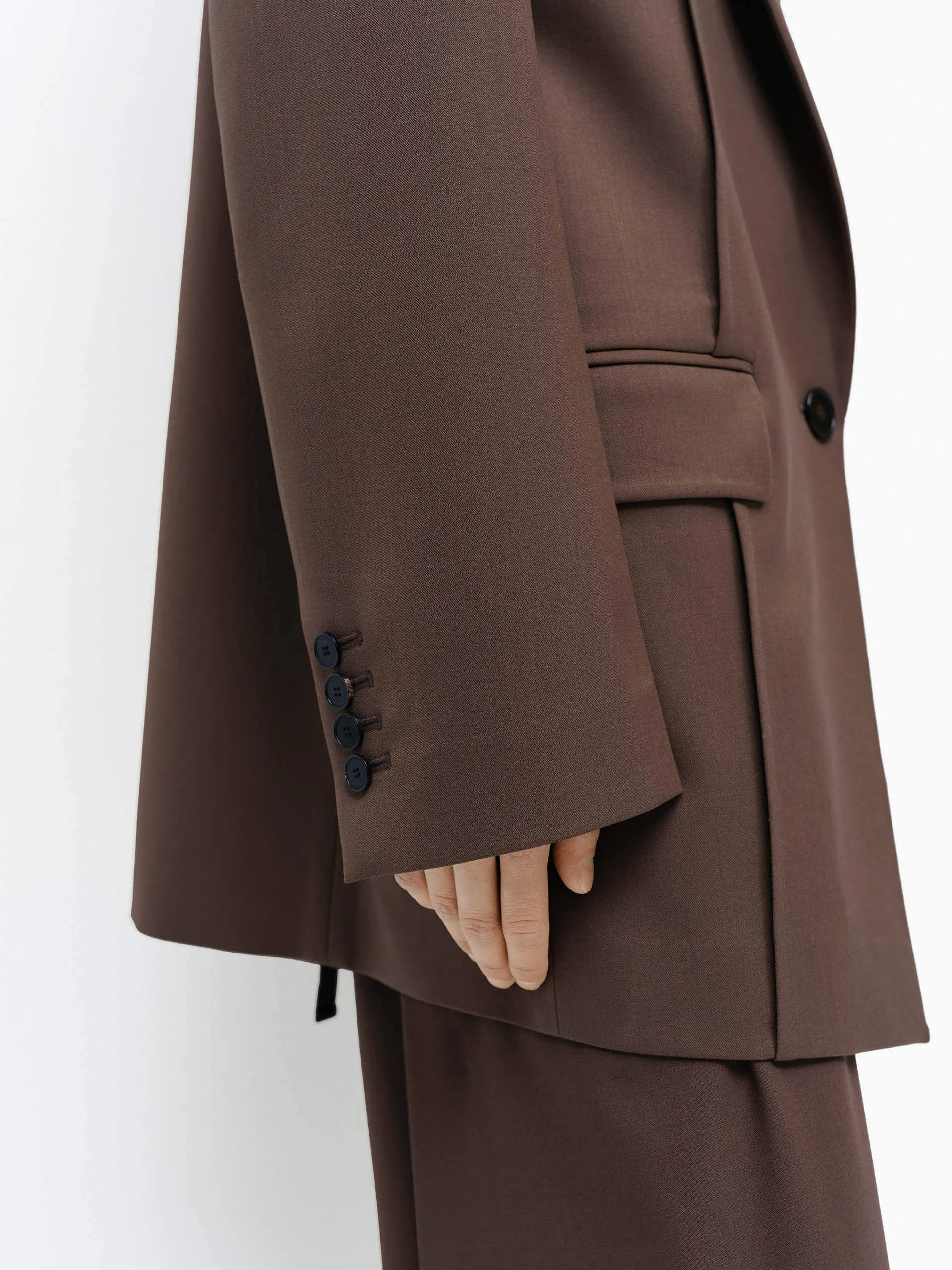Wool Blend Structured Blazer