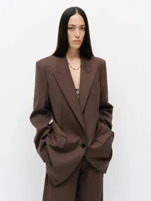 Wool Blend Structured Blazer